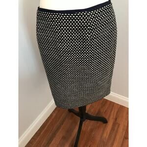 Tory Burch Black and White Midi Pencil Skirt